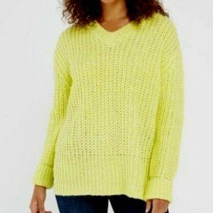 Cloth by RD Women's  Knit Neon Yellow Sweater